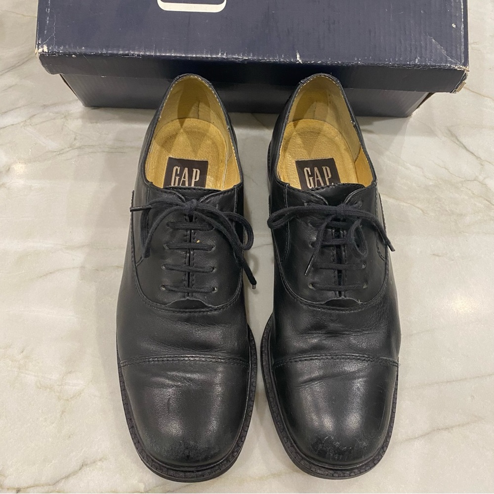 Vintage Gap early 1990’s Women’s Black all leather Oxford tie shoe size 7.5